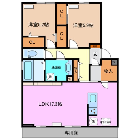 川越富洲原駅 徒歩10分 1階の物件間取画像